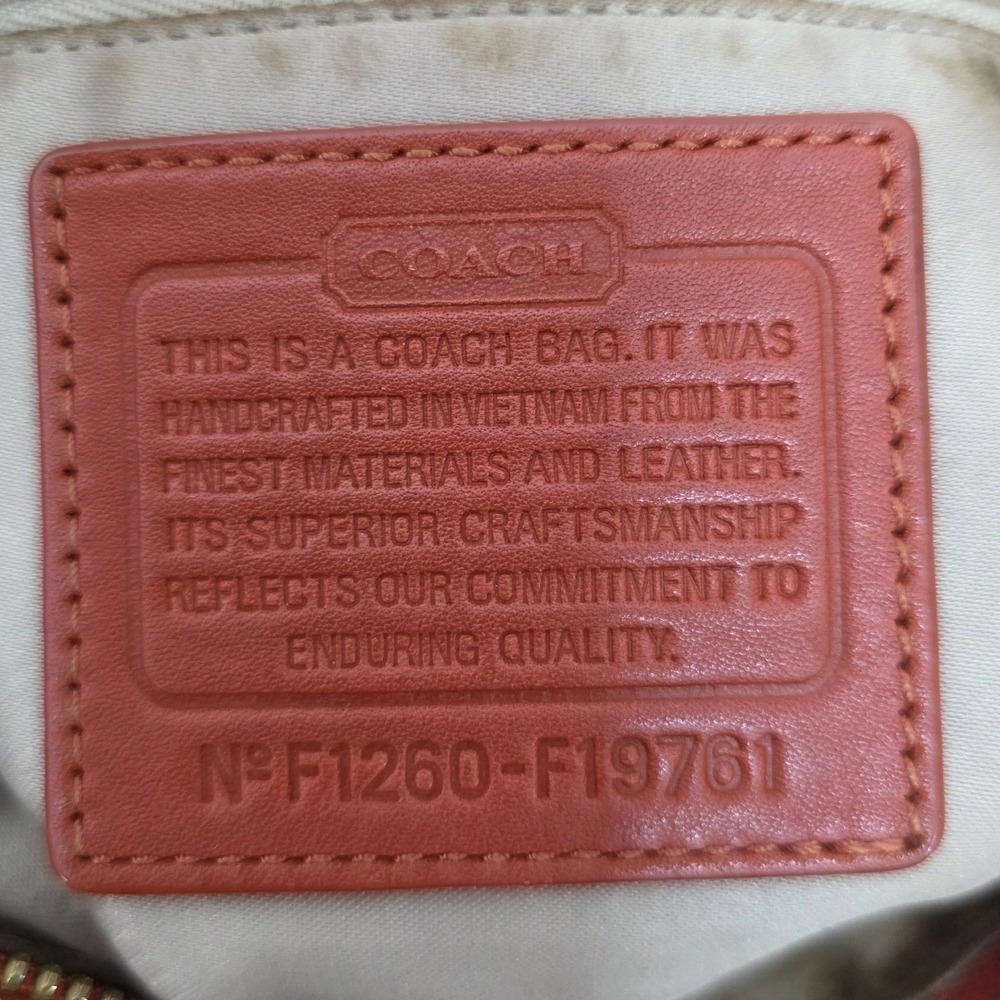 Coach Ashley Hobo Bag Women Medium Burnt Orange Good Leather Pleated F19761 - Picture 6 of 13